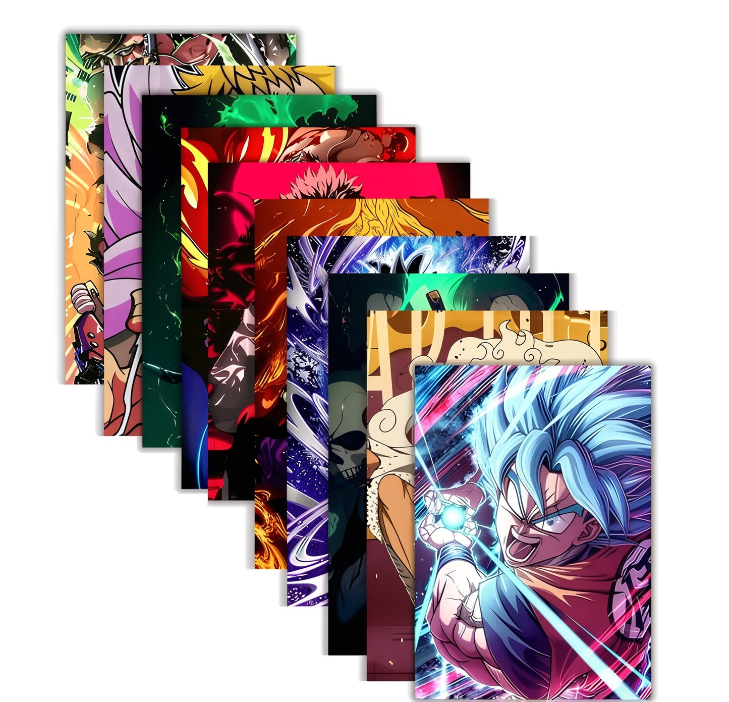 Set of 10 Anime Printed Wall Posters, Various Anime Characters, Size (8.3 x 11.7 Inches with HD Quality) 350 GSM