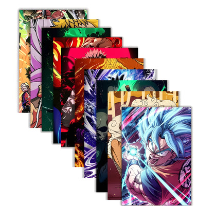 Set of 10 Anime Printed Wall Posters, Various Anime Characters, Size (8.3 x 11.7 Inches with HD Quality) 350 GSM