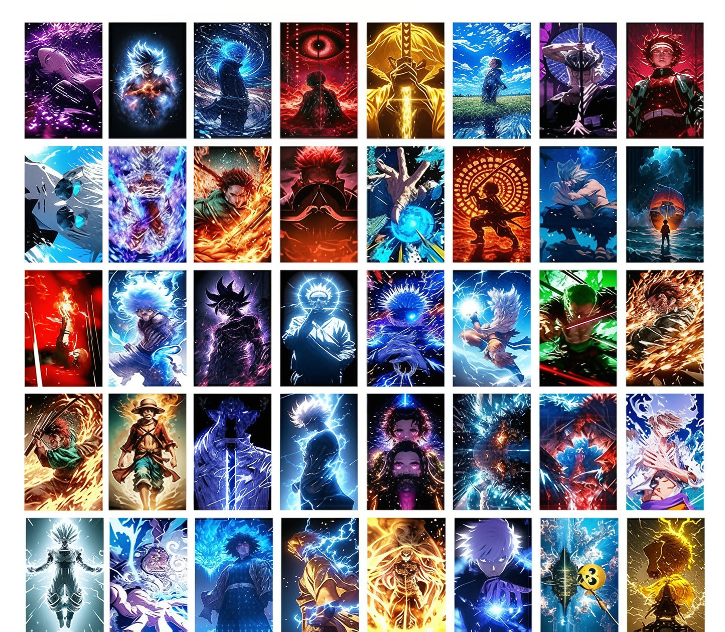 Otaku Wall Art: 40 Anime Mix Poster  Cards in HD