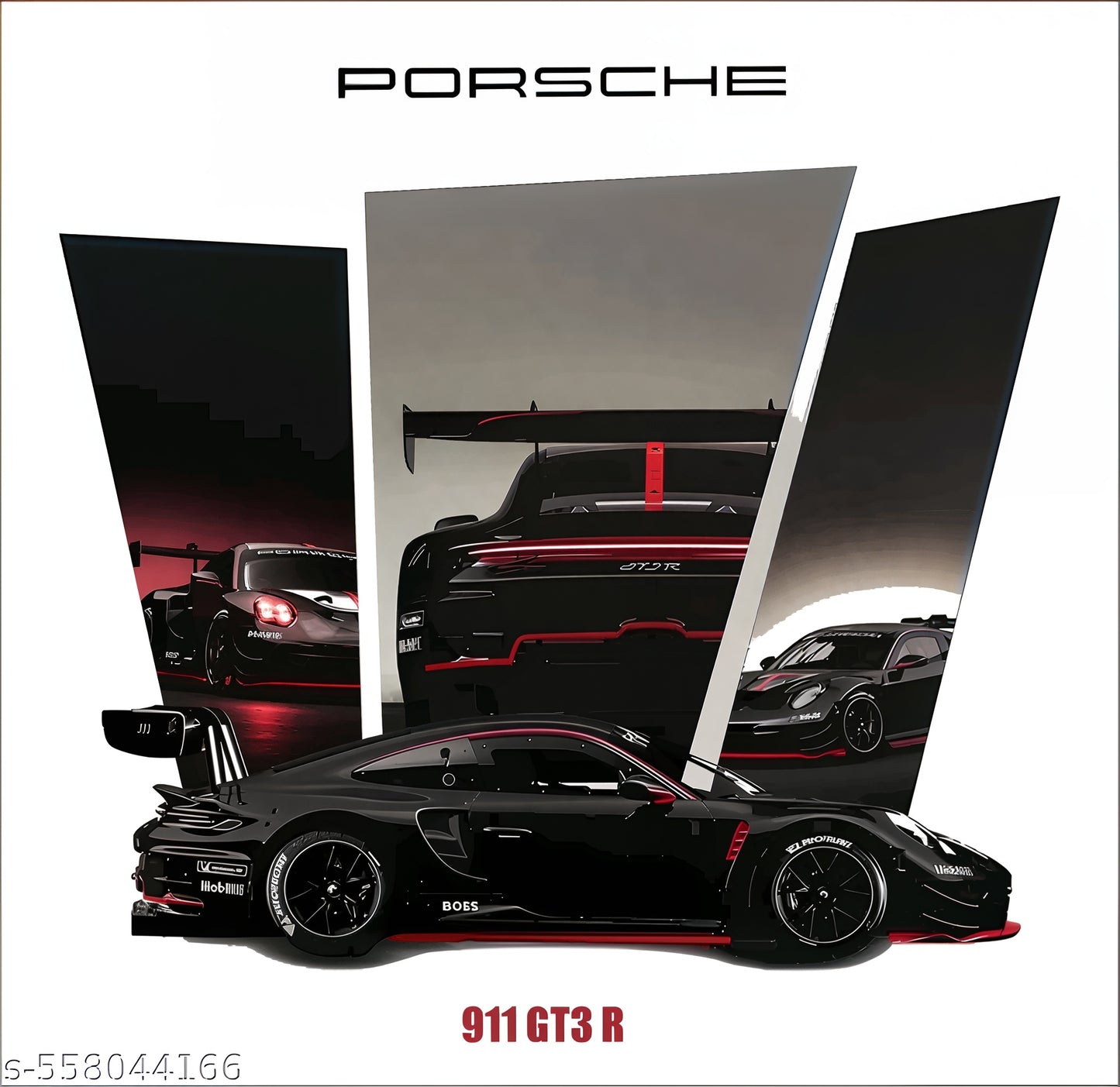 Artistic Decals Porsche Car Wall Sticker for Boys Room & Car Lovers | Sports Car Vinyl Decal for Bedroom, Garage, Office & Gaming Setup