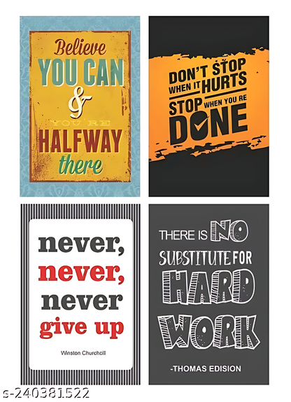 Pack of 10 Inspirational  Motivational Wall Abstract Poster||  Motivational Wall Poster || A4 Size  Best Poster Fine Art Print