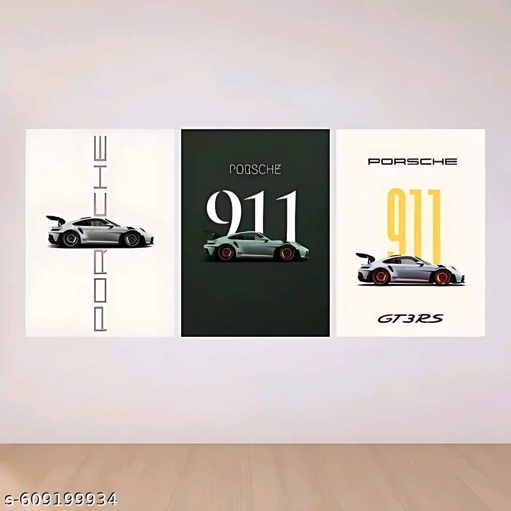Super Car Poster 3 Set (12x9 Inch) / Luxury Sports Car Wall Art for Bedroom / Home Decor Posters Fine Art Print (12 inch X 9 inch, ROLLED)