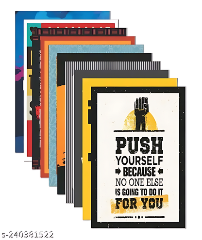Pack of 10 Inspirational  Motivational Wall Abstract Poster||  Motivational Wall Poster || A4 Size  Best Poster Fine Art Print