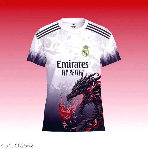 *HAVRIM Real Madrid Byblade Dragon Edition | La Liga and UCL | Fan Jersey | Summer Fabric | 2025 Men Jersey | European Football | Red Dragon*