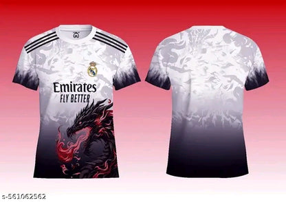 *HAVRIM Real Madrid Byblade Dragon Edition | La Liga and UCL | Fan Jersey | Summer Fabric | 2025 Men Jersey | European Football | Red Dragon*